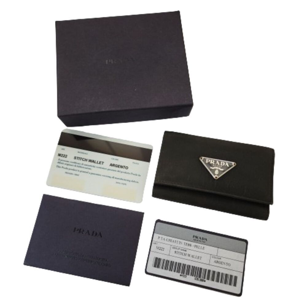 Prada Key Case Holder Nylon Leather Wallet COA and Box